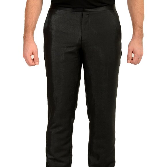 Hugo Boss Men's H-Huge-2Pcs-DBTux234 Black Wool Tuxedo Dress Pants US 32R IT 48 - Picture 1 of 4